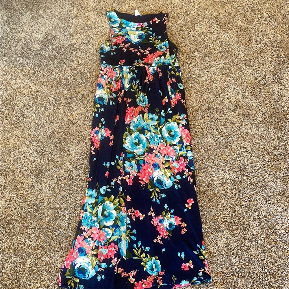 Vibrant Floral Sleeveless Maxi Dress
